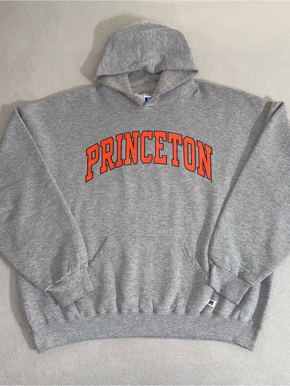 Russell Athletic Gray Hoodie with Orange Princeton Arch